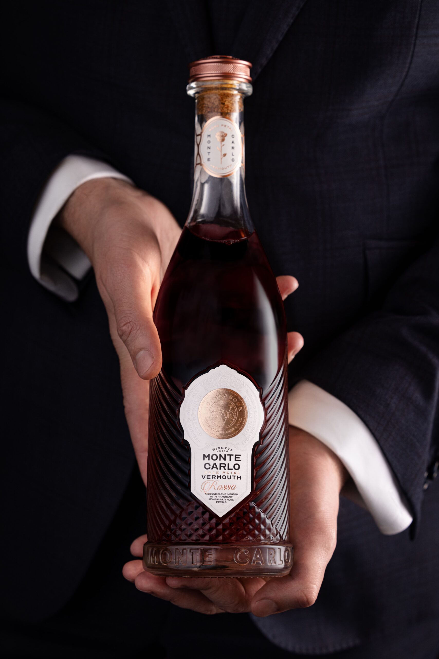 A bottle of Monte Carlo Vermouth Rosso